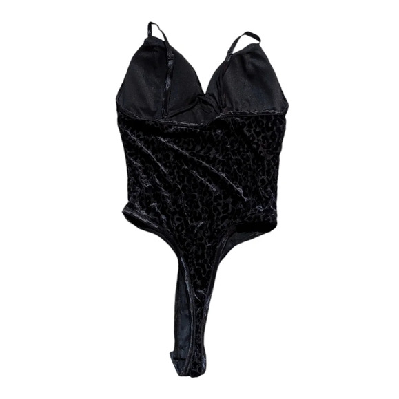 Bozzolo Velvet Cheetah Print Bustier Thong Bodysuit Medium Y2K Fairy Goth - Picture 2 of 6